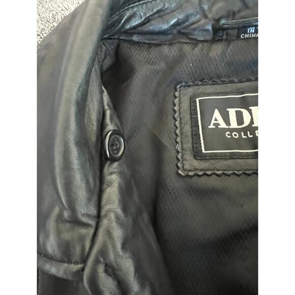 Adler Collection Women’s Black Leather Real Lamb Zip Up Belted Jacket Coat Sz M - Picture 9 of 15